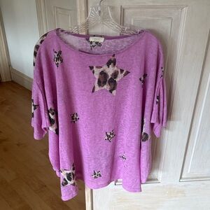 ODDY Pink Leopard Star Blouse
